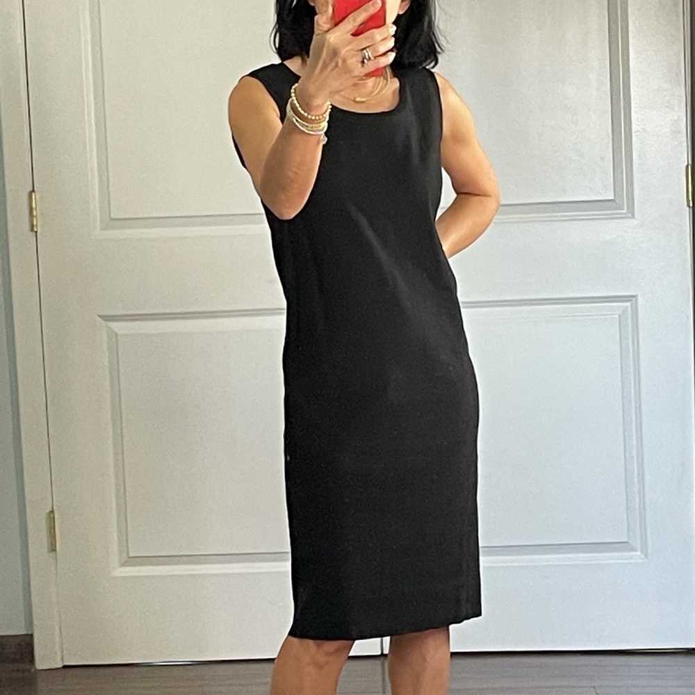 DKNY Black Linen Shift Dress size 4